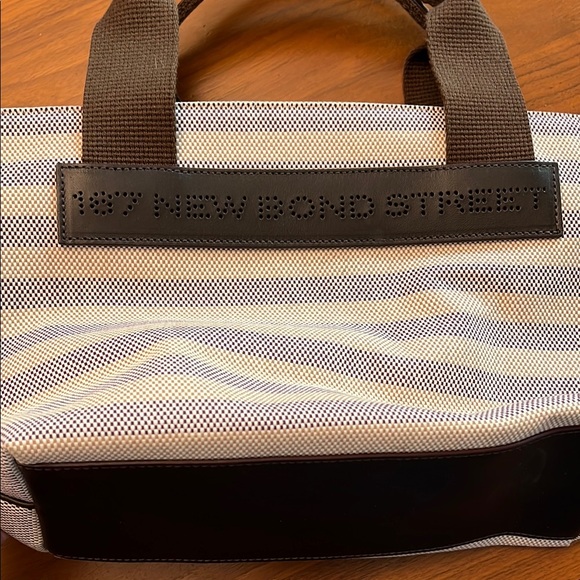 Asprey Brown and Cream Striped Tote -like new! - Picture 5 of 12